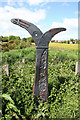 NU2310 : National Cycle Network milepost near Alnmouth by Dave Dunford
