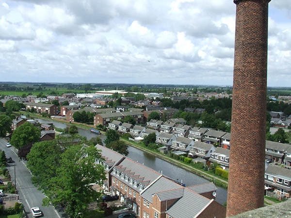 Burscough from the roof of Ainscough Flour Mill
