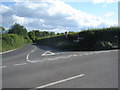 Road junction by dismantled railway, near Ilton