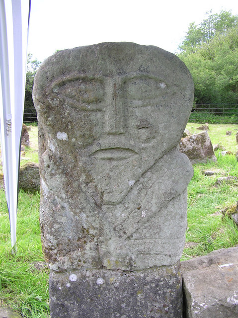 Two-headed stone, Caldragh, Boa Island
