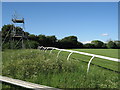 Scaffold tower at north end of Wincanton Race Track