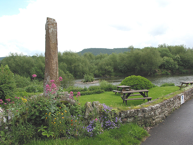 Remains of cross by the River Wye at Wilton