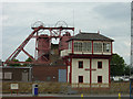 Coalville Crossing Signal Box and tandem headgear. , Snibston Discovery Park