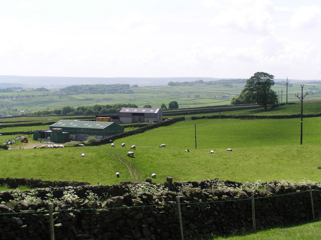 Far Laithe Farm with views towards Worth Valley