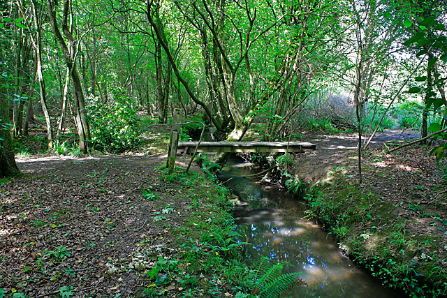 Footbridge over stream in Botley Wood © Peter Facey :: Geograph Britain ...