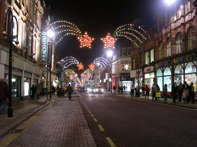 Leicester High Street at Christmas
