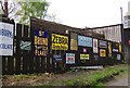 Fence Of Old Signs At Blists Hill