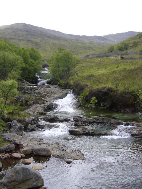 The Scallastle River, looking upstream from the footbridge
