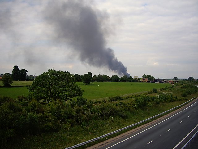 Fire in the distance © Ian Bottomley :: Geograph Britain and Ireland