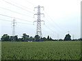 Pylons across the Wheat Field, near Wood Hayes, Staffordshire