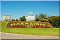 Marazion sign made from flowers