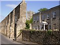 Bruton Abbey wall and church