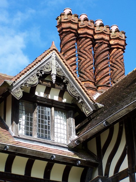 Chimney and window detail, Wightwick Manor