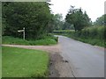 Public Footpath leaves the Road near Westfield