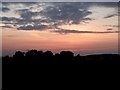 Sunset over fields near Shalstone Grounds Farm