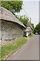 Cob and Thatch Wall, King Lane, Over Wallop