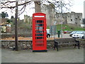 Chepstow - red telephone box near the castle