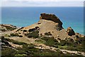 Eroded Mining Waste Tip on the Cliff Top