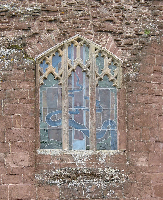 Exterior view of the Millennium Window, Goodrich Castle