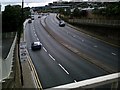 View from footbridge over Westway, looking East