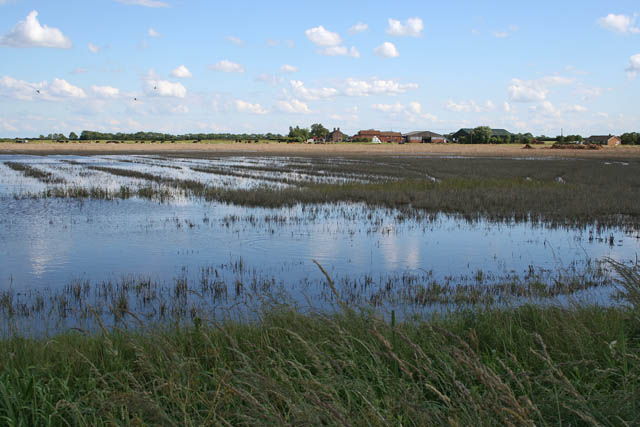 Flooded farmland on Thacker Bank