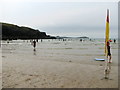 Bodyboarding on Porth beach