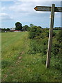 The footpath junction looking towards Old Field Carr Farm