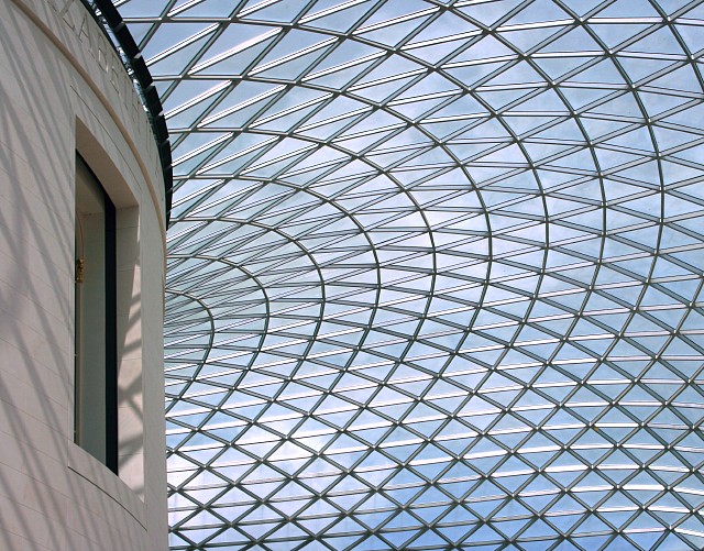 The glass roof of the Great Court, British Museum