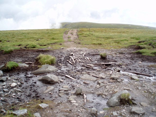 Peaty section on the path