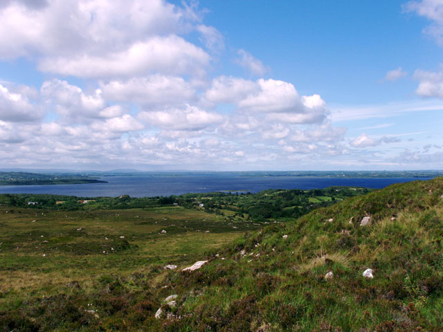 The Foxford Way above Attiappleton, looking north to Lough Conn