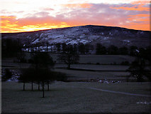 SE0753 : Sunrise over hillside from the Devonshire Arms Hotel. by Steve  Fareham