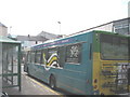 The last north-bound Traws-Cambria bus of the day leaves Caernarfon for Bangor