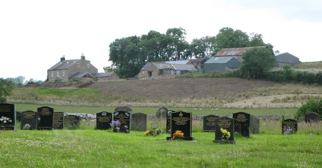 The graveyard at Wark Church and Pasture House Farm