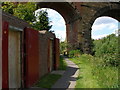 Flood defence wall by Yarm Viaduct