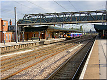SE5703 : Looking from platform 3A, North Doncaster Railway Station by Steve  Fareham