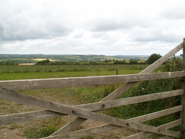 View westwards over fields