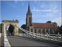 SU8586 : Marlow Suspension Bridge & All Saints Church by Nigel Cox