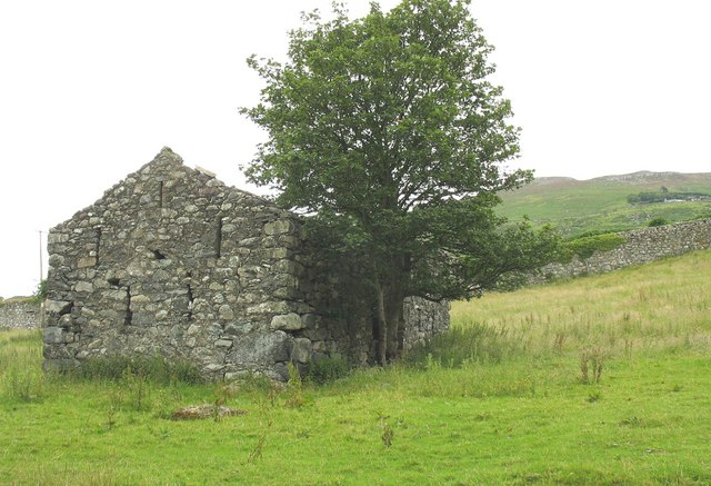 Barn and walled garden on the site of the long demolished Plas Pentir at Rhiwlas