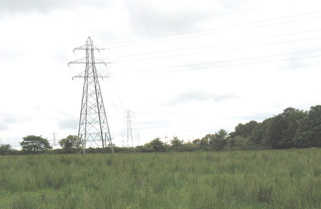 Power lines from Pentir Electricity Sub-Station
