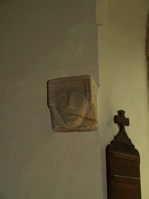Carved head, Seavington St Michael