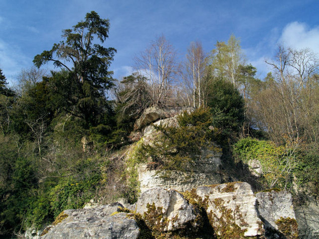 Rock outcrop overlooking Roche Abbey.