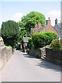 Looking down the road leading to the Church