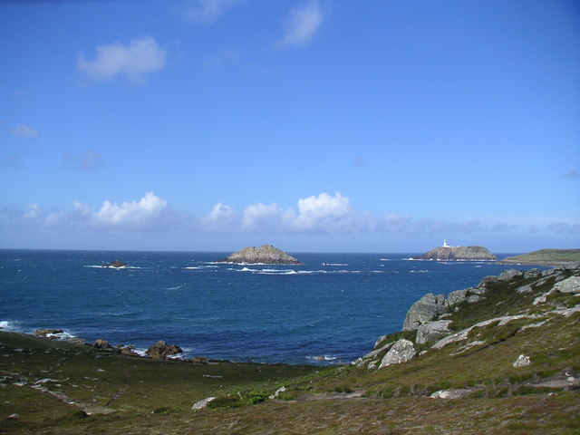 Distant view of Round Island lighthouse