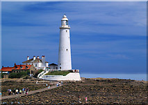 NZ3575 : Causeway to St Mary's lighthouse Whitley Bay. by Steve  Fareham