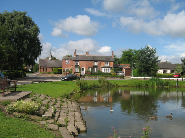 Christleton Pond and Methodist Church © Sue Adair cc-by-sa/2.0 ...