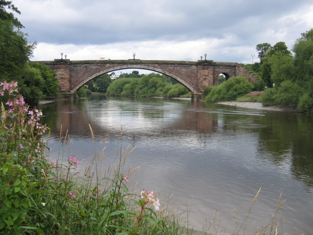 Grosvenor Bridge from the Handbridge River Bank