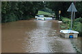 Flooded A38 at Severn Stoke