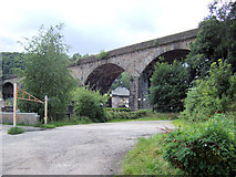 SD9324 : Todmorden - Railway Viaduct over Burnley Road, etc by David Ward