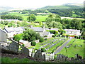 The old part of the village of Rhydymain from the top of the graveyard