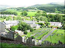 SH8022 : The old part of the village of Rhydymain from the top of the graveyard by Eric Jones